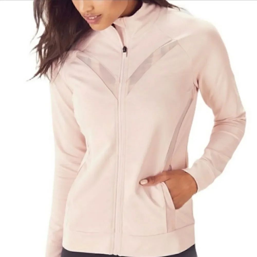 Fabletics Marianne Mesh Jacket in blush pink xxs